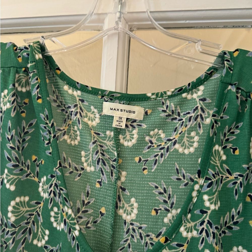 Max Studio Green Ruffled Tiered Sundress - Picture 2 of 3